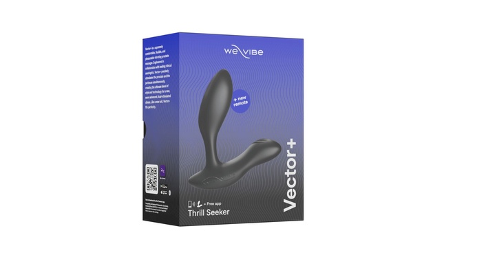 Смарт-вибромассажер простаты We-Vibe Vector+ CHARCOAL BLACK, пульт ДУ, регулируемый угол наклона SO8241 фото