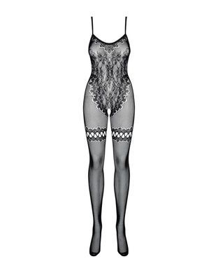 Бодистокинг Obsessive Bodystocking F213 XL/XXL, имитация кружевного боди и резинки для чулок SO7223 фото