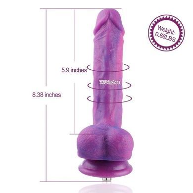 Фаллоимитатор 8.2&Prime; с вибрацией для секс-машин Hismith Purple Silicone Dildo with Vibe, KlicLok SO6212 фото