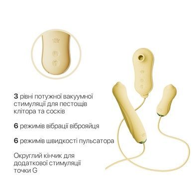 Набор 3в1 Zalo &mdash; UNICORN Set Yellow, виброяйцо, пульсатор, вакуумный стимулятор SO6689 фото
