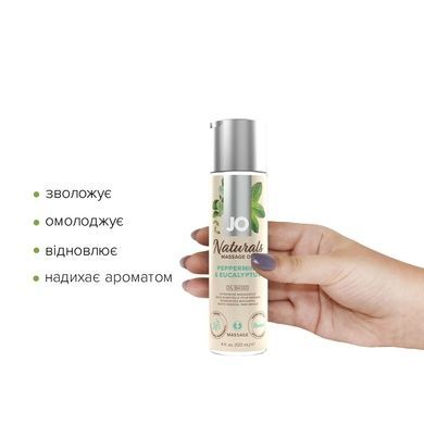 Массажное масло System JO &ndash; Naturals Massage Oil &ndash; Peppermint & Eucalyptus с натуральными эфирными м SO6166 фото