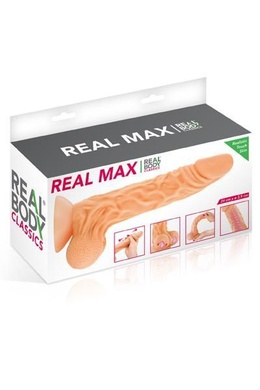 Фалоімітатор із рухомою крайньою плоттю Real Body — Real Max, діаметр 4,3 см, TPE SO1890 фото