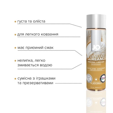 Змазка на водній основі System JO H2O — Vanilla Cream (120 мл) без цукру, рослинний гліцерин SO1778 фото