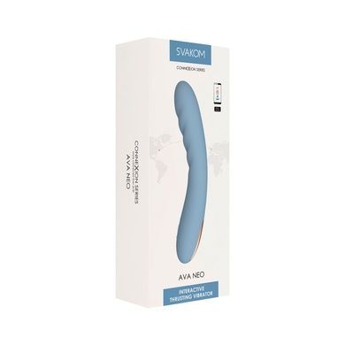 Смарт-вібратор з пульсацією Svakom Ava Neo Cornflower Blue, 15 режимів роботи, водонепроникний SO8977 фото
