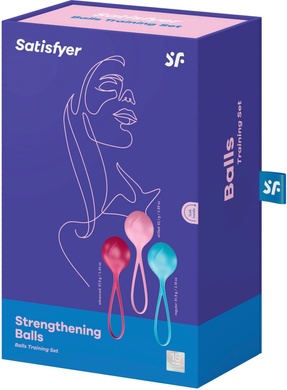 Вагинальные шарики Satisfyer Strengthening Balls (3шт), диаметр 3,8см, вес 62-82-98гр, монолитные SO2302 фото