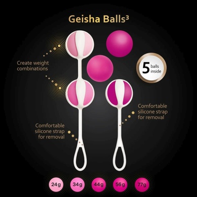 Вагинальные шарики Geisha Balls 3 - Розовые FT10493 фото