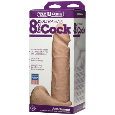 Фаллоимитатор Doc Johnson Vac-U-Lock - 8 Inch ULTRASKYN Cock White, диаметр 5,1см SO1561 фото
