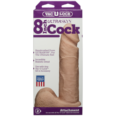 Фаллоимитатор Doc Johnson Vac-U-Lock - 8 Inch ULTRASKYN Cock White, диаметр 5,1см SO1561 фото