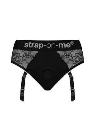 Кружевные трусы для страпона с подвязками для чулок Strap-On-Me DIVA HARNESS - S SO5096 фото