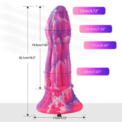 Фалоімітатор для секс-машин Hismith 10.3″ Silicone Monster Dildo Series, система кріплення KlicLok т SO6216 фото