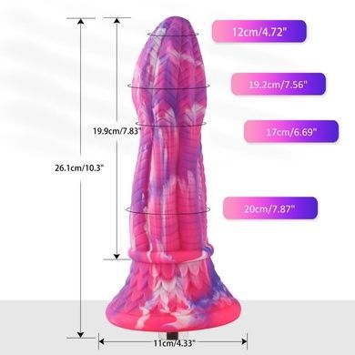 Фалоімітатор для секс-машин Hismith 10.3&Prime; Silicone Monster Dildo Series, система кріплення KlicLok т SO6216 фото