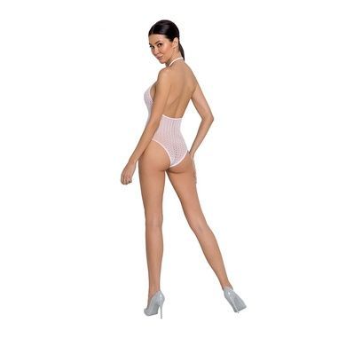 Бодистокинг с декольте Passion BS088 white, имитация корсетной шнуровки SO6384 фото