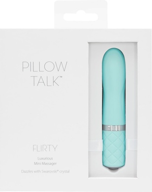 Роскошный вибратор PILLOW TALK - Flirty Teal с кристаллом Сваровски, гибкая головка SO2726 фото