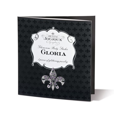 Пэстис из кристаллов Petits Joujoux Gloria set of 3 - Black, украшение на грудь и вульву SO3127 фото