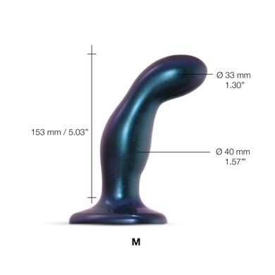 Дилдо Strap-On-Me DILDO PLUG SNAKY METALLIC BLUE, размер M, диаметр 4 см, вводимая длина 15,3 см SO6825 фото