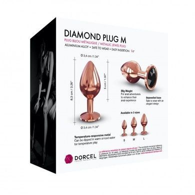 Металева анальна пробка із прикрасою у вигляді кристалу Dorcel - Diamond Plug M SO5531 фото