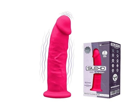 Фаллоимитатор с вибрацией SilexD Henry Vibro Pink (MODEL 2 size 7in), двухслойный, диаметр 4,4 см SO5968 фото