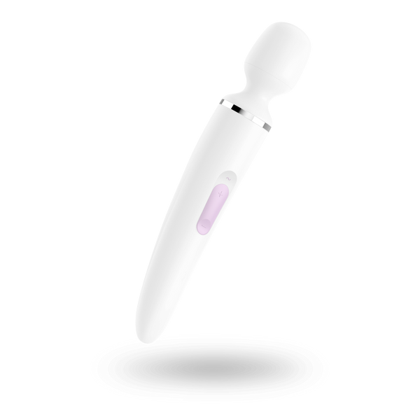 Вибромассажер Satisfyer Wand-er Woman (White/Chrome), водонепроницаемый, мощный, размер XXL SO3458 фото