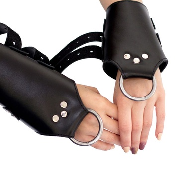 Манжети для підвісу за руки Kinky Hand Cuffs For Suspension з натуральної шкіри, колір чорний SO5183 фото