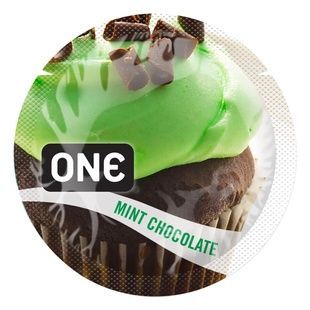 Ароматизированный презерватив ONE FlavorWaves Mint Chocolate, 1 шт, зеленый, запах мятного шоколада SX0749 фото
