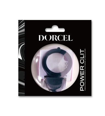 Эрекционное кольцо Dorcel Power Clit Black V2 с вибрацией, с язычком со щеточкой MD1410 фото