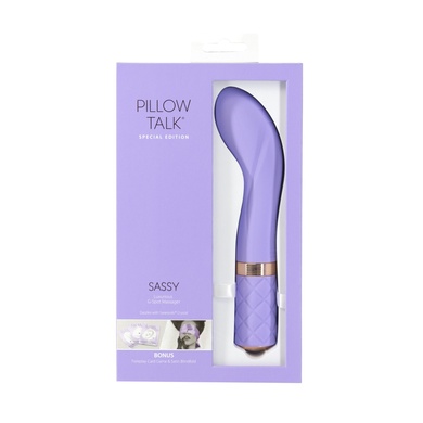 Роскошный вибратор Pillow Talk Sassy Purple Special Edition, Сваровски, повязка на глаза+игра SO6853 фото