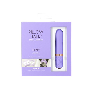 Роскошный вибратор Pillow Talk Flirty Purple Special Edition, Сваровски, повязка на глаза+игра SO6854 фото