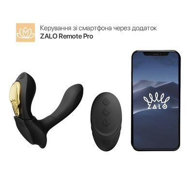 Смартвібратор у трусики Zalo &mdash; AYA Obsidian Black, насадка та пульт ДК SO6649 фото