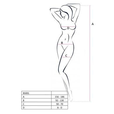 Бодістокінг Passion BS001 white, комбінезон, велика сітка PBS001W фото