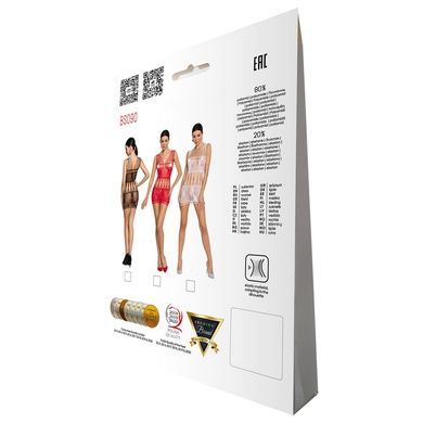 Бодістокінг &mdash; мінісукня з метеликами Passion BS090 white SO6390 фото