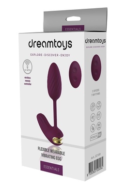 Виброяйцо гибкое с пультом управления Dream Toys Essentials, фиолетовый DT22100 фото