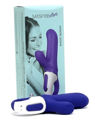 Мощный вибратор-кролик Satisfyer Vibes Magic Bunny, два мотора, литой силикон SO2200 фото