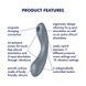 Вакуумный стимулятор с вибрацией Satisfyer Curvy Trinity 1 Bluegrey SO8408 фото 4