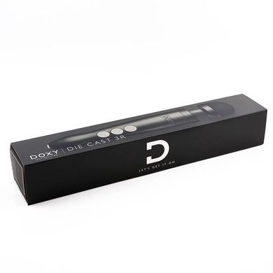 Вибромассажер DOXY Die Cast 3R Matte Black, очень мощный, питание 220В, металлический корпус SO8024 фото