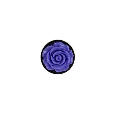 Металева анальна пробка Lux Active з трояндою - Rose Anal Plug - Purple, віброкуля в подарунок SO5573 фото