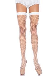 Leg Avenue Fishnet Thigh Highs OS White SO7974 фото