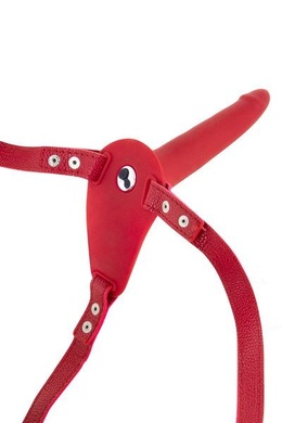 Страпон с вибрацией Fetish Tentation Vibrating Strap-On with Dildo Red SO3753 фото