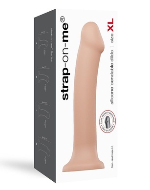 Насадка для страпона Strap-On-Me Dual Density Dildo Flesh XL, диаметр 4,5см, двухслойная, гибкая SO2356 фото