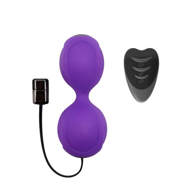 Вагінальні кульки з вібрацією Adrien Lastic Kegel Vibe Purple, діаметр 3,7 см AD40753 фото