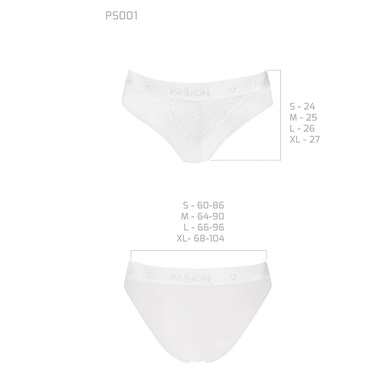 Трусики с широкой резинкой и кружевом Passion PS001 PANTIES white, size S SO4173 фото