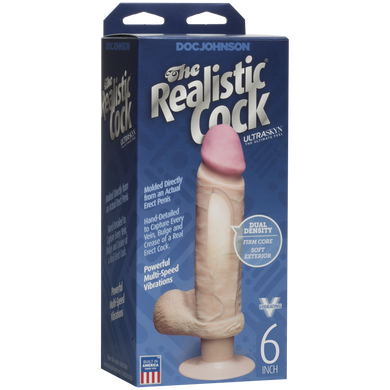 Фаллоимитатор Doc Johnson The Realistic Cock 6 inch ULTRASKYN, диаметр 4,3см, плавная регулировка SO1991 фото