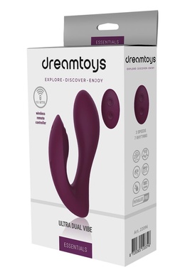 Вибратор двойной стимуляцией с пультом управления Dream Toys Essentials Ultra Dual Vibe, фиолетовый DT22096 фото