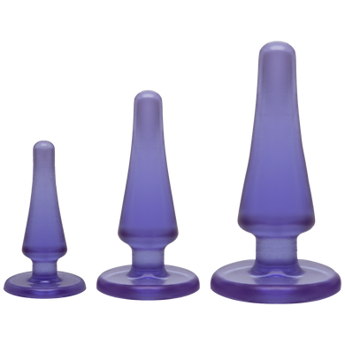 Набор анальных пробок Doc Johnson Crystal Jellies Anal - Purple, макс. диаметр 2см - 3см - 4см SO1977 фото