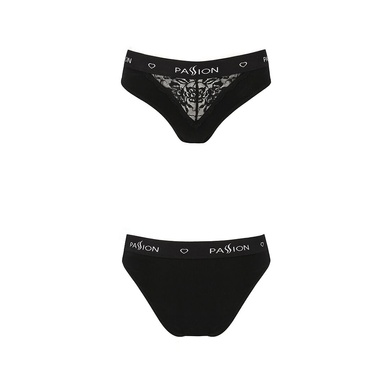 Трусики с широкой резинкой и кружевом Passion PS001 PANTIES black, size L SO4159 фото