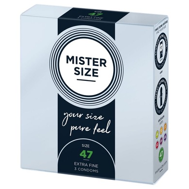 Презервативы Mister Size - pure feel - 47 (3 condoms), толщина 0,05 мм SO8032 фото