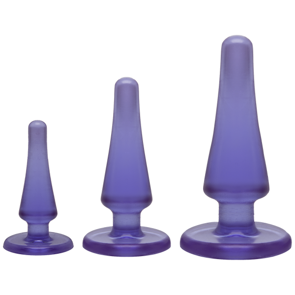 Набор анальных пробок Doc Johnson Crystal Jellies Anal - Purple, макс. диаметр 2см - 3см - 4см SO1977 фото