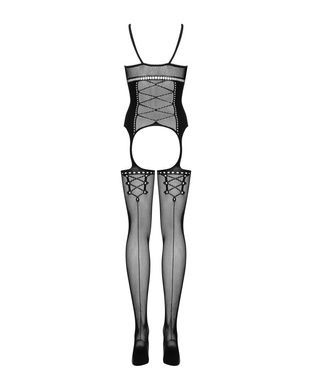 Бодистокинг Obsessive Bodystocking G314 S/M/L, имитация корсета и корсетной шнуровки SO7239 фото