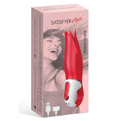 Потужний вібратор Satisfyer Vibes Power Flower з ніжними тремтливими пелюстками, 12 режимів роботи SO2204 фото