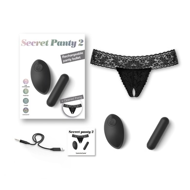 Вібратор Love To Love SECRET PANTY 2, в комплекті трусики, вібропуля, пульт ДУ, 10 режимів роботи SO3824 фото