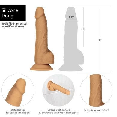Фалоімітатор ADDICTION - 8" DUAL DENSITY SILICONE DILDO - CARAMEL SO8243 фото